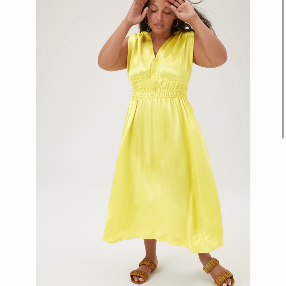 Anthropologie Yellow Sarika Midi Dress